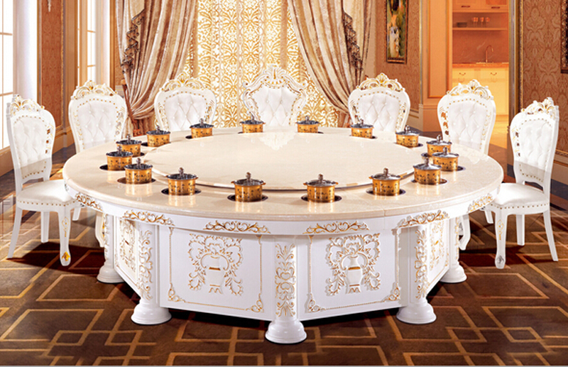 实木电动餐桌A08