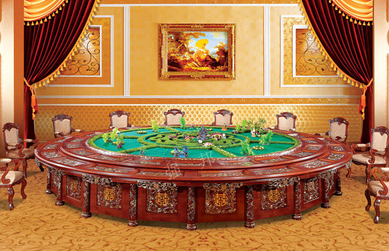 实木电动餐桌A11