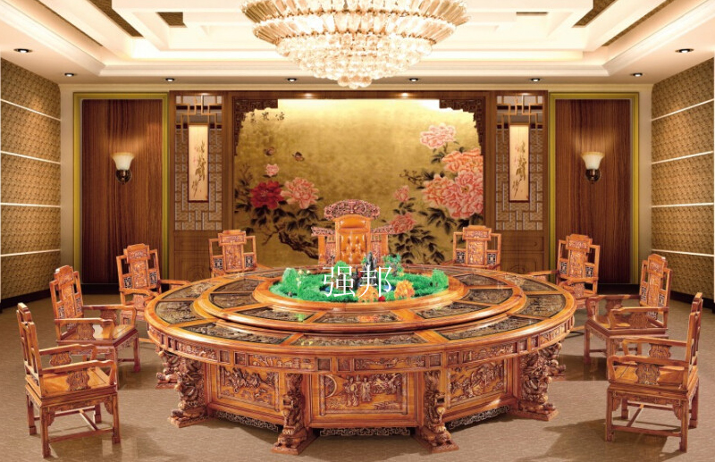 实木电动餐桌A04